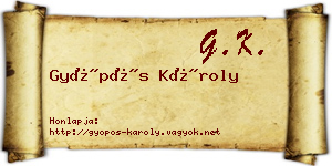 Gyöpös Károly névjegykártya